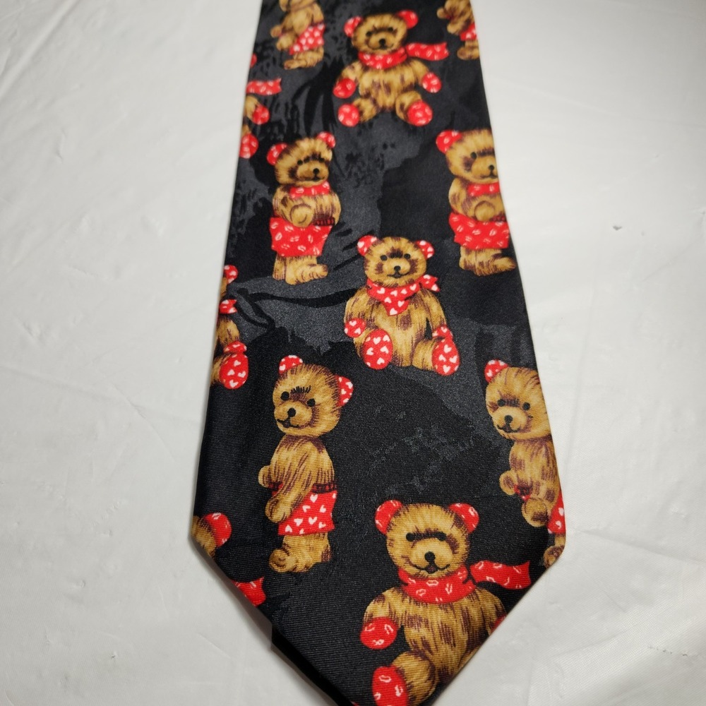 Addition Teddy Bear Tie  Classic Black / Red / Brown‎